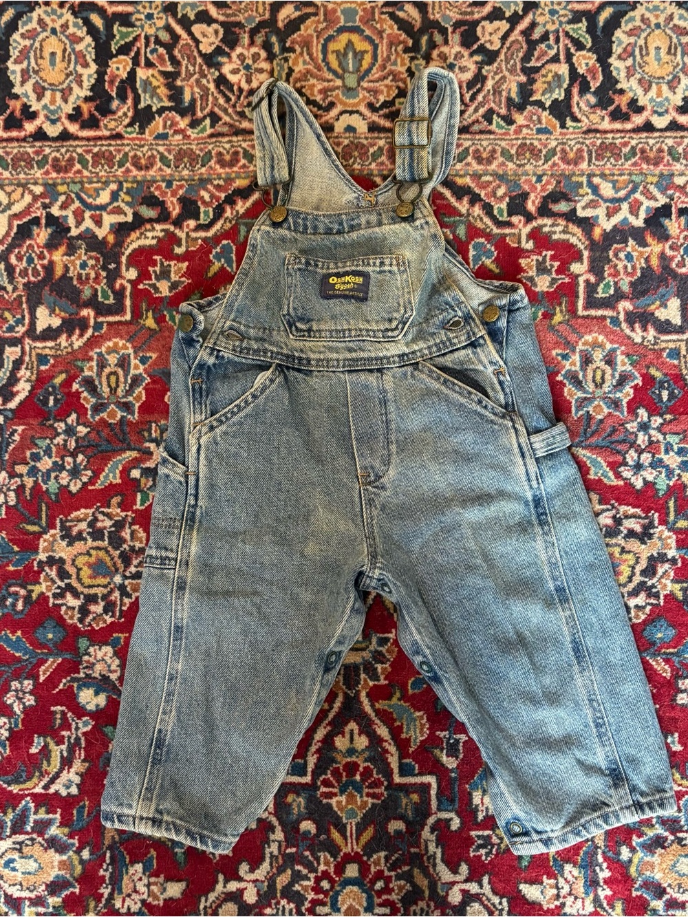 OshKosh B'gosh Vintage Wash Denim Overalls in Faded Blue